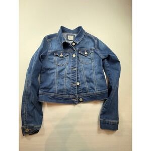 Wax Jean Basic Denim Jacket Medium Wash Cropped Trucker Small